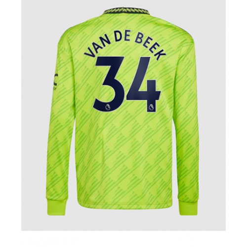 Fotbalové Dres Manchester United Donny van de Beek #34 Alternativní 2022-23 Dlouhý Rukáv